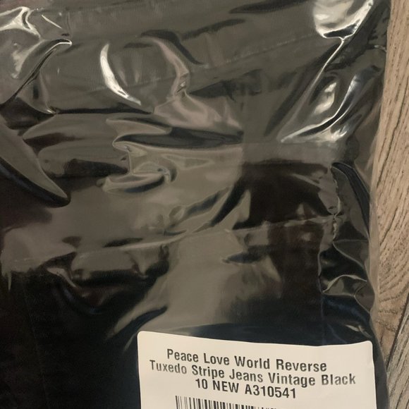 NWT PEACE LOVE WORLD REVERSE TUXEDO STRIPE VINTAGE‎ BLACK JEANS 6 - Picture 14 of 14